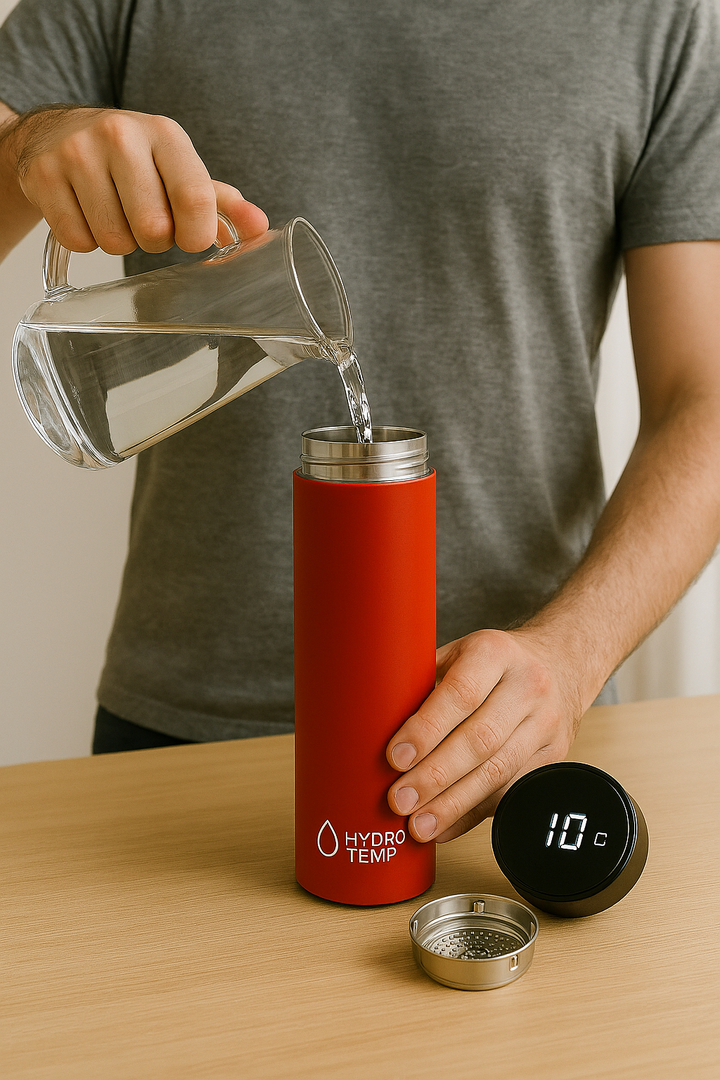 HydroTemp™ – Borraccia Termica Smart con Display Digitale (500ml)